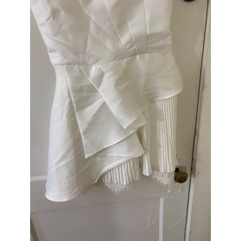 HA Boutique Women's White Asymetrical Cocktail Mini Dress - Medium - Picture 2 of 14